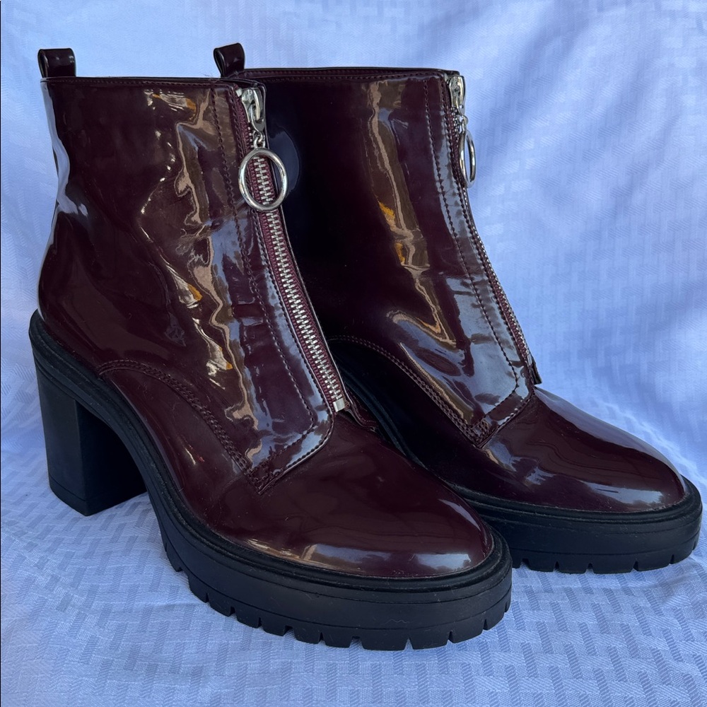 Zara Burgundy Heeled Boots